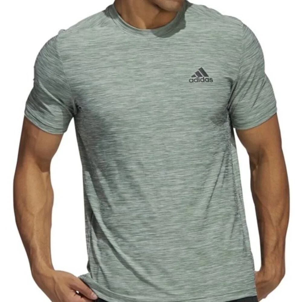 Adidas Men's Performance Fit Aeroready Training Tee T-shirt Gray Size Large